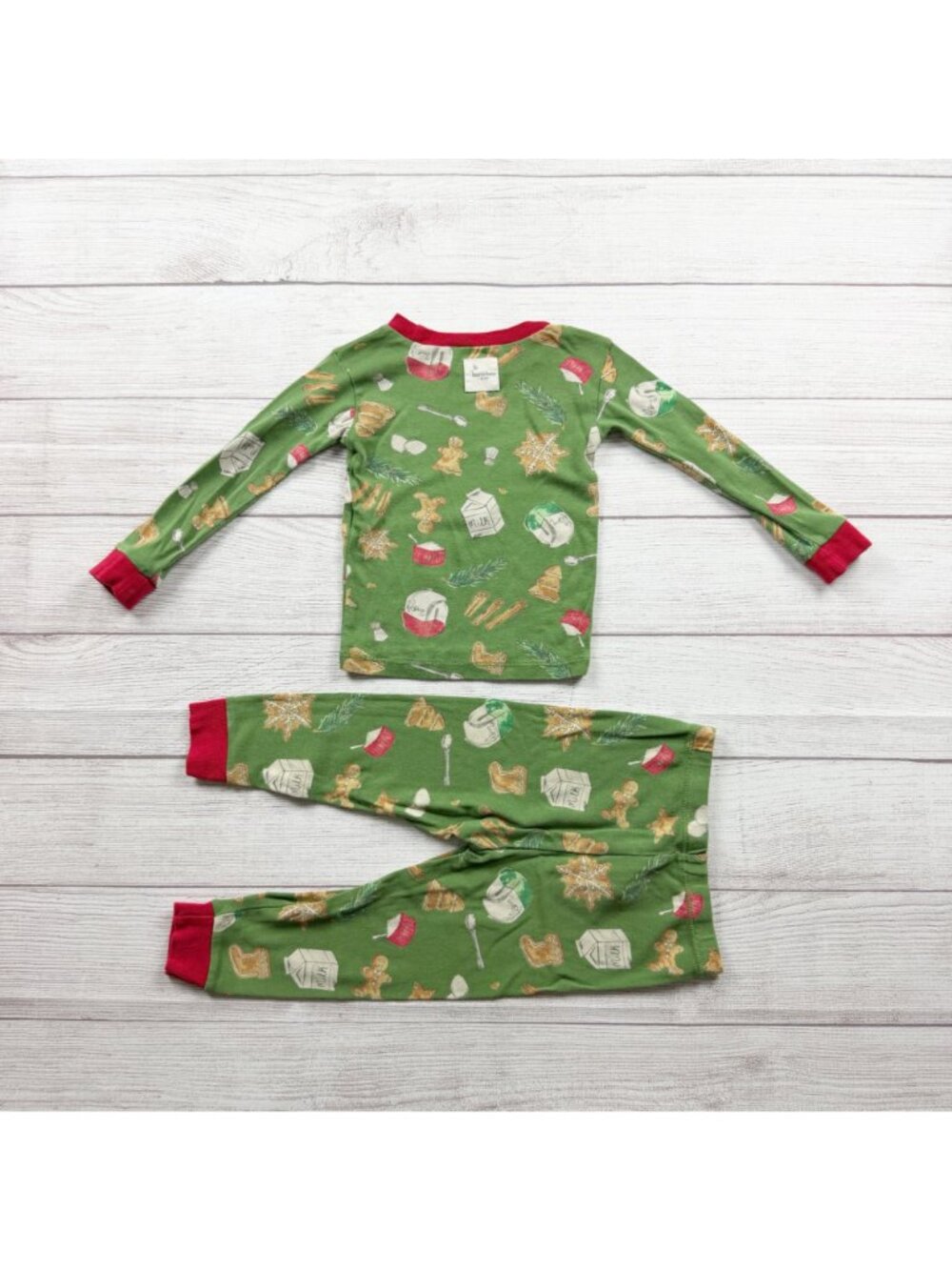 Burt’s Bees Baby Organic Cotton Green Holiday Pajamas Set Toddler 18-24 Months - Picture 4 of 4